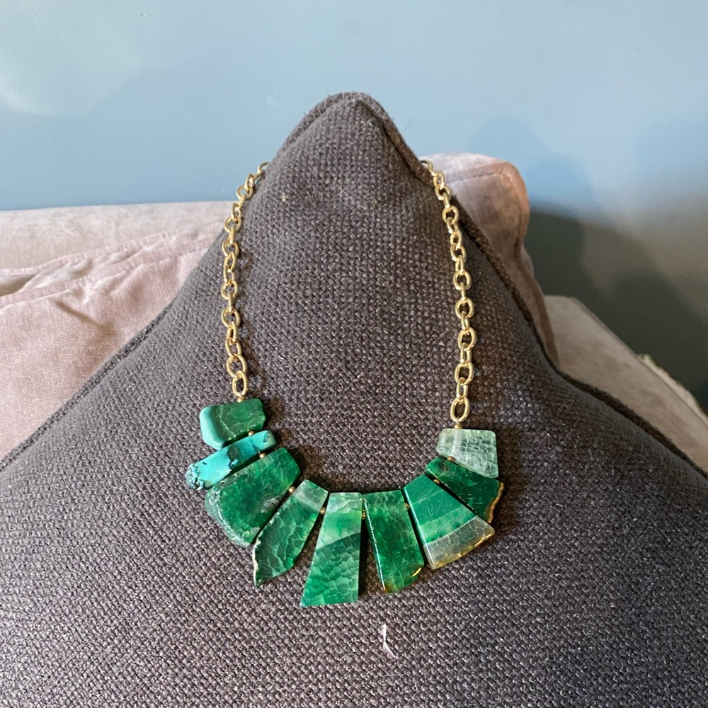 Emerald rock necklace